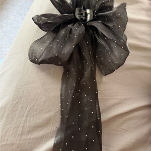 Black Polka Dot Hair Bow
